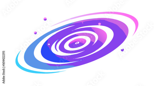 Abstract galaxy swirl vector design with purple and blue color scheme for graphic design and web design use