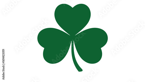 Heart-Shaped Shamrock – Minimalist Green Clover Symbol of Luck and Irish Heritage, Patrick's Day