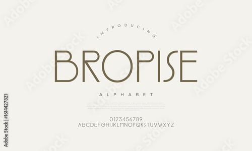 Sleek and modern display typeface with clean lines and geometric form, perfect for branding