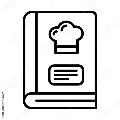cookbook or recipe book with a chef hat icon on transparent background