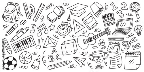 Hand drawn fun back to school doodle element vector illustration