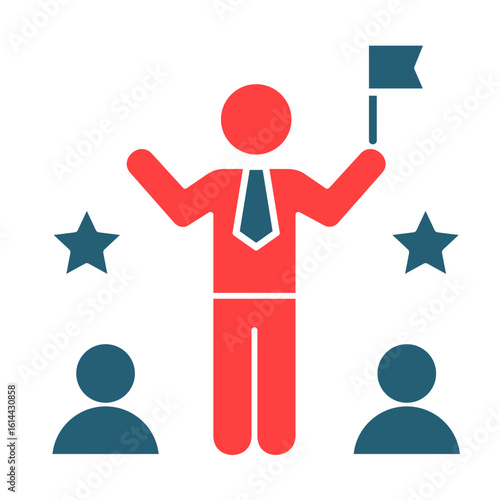 Influential Leader  Icon Element For Design
