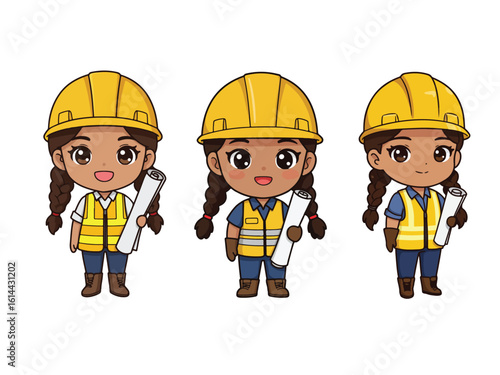 Chibi Latina Engineer Clipart