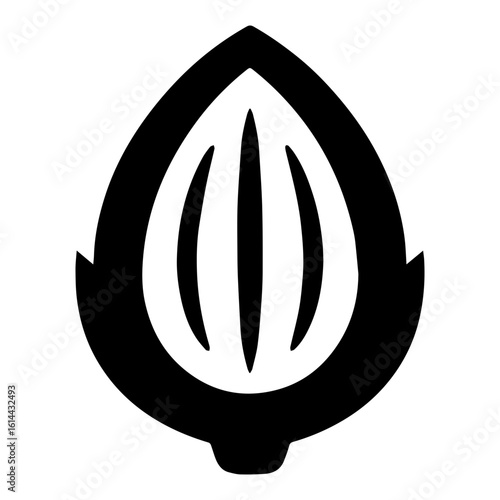 Tree nut – food allergy icon with transparent background in black and white style
