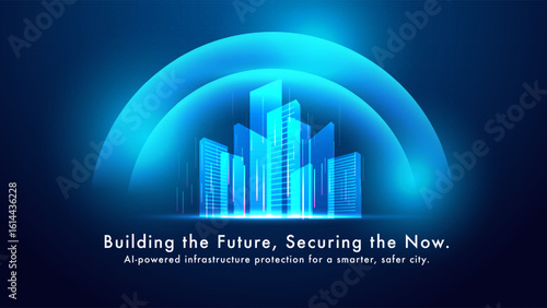 Futuristic Smart City with Digital Protection Dome