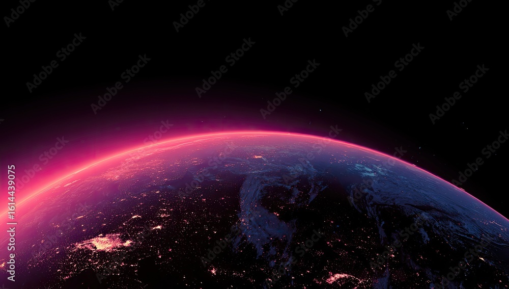 Obraz premium Earth from space, sunrise view (1)