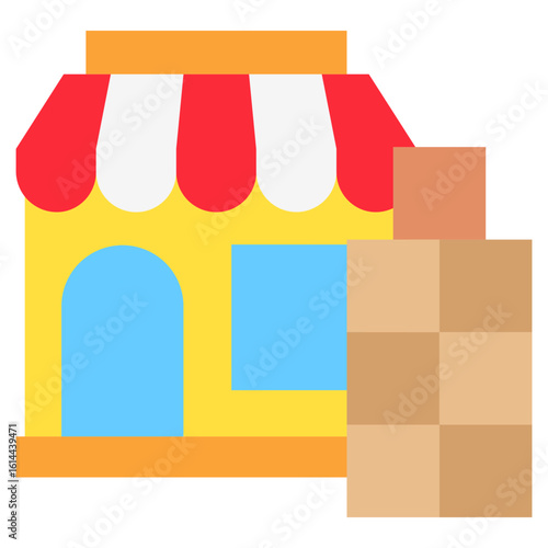 Bulk Order flat color, mini illustration icon. use for modern concept, print, UI, UX kit, web and app development. Vector related to commerce, retail, marketing and shopping.