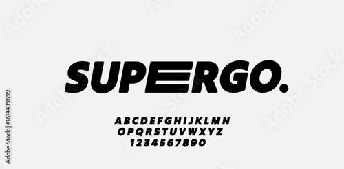 Modern Bold Font. Fat Font Italic Uppercase. Editable vector lettering. Poster design, typography, and other graphic design needs.	Sport and Technology.
