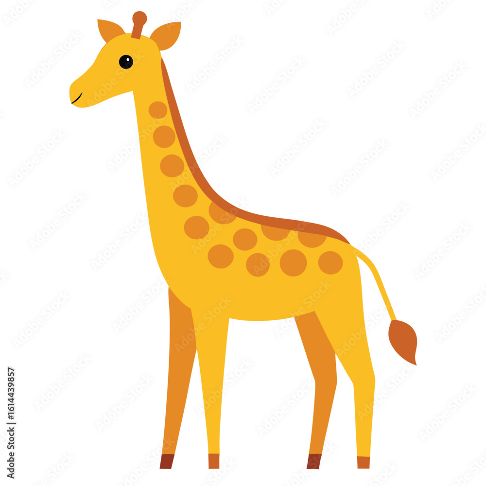 Obraz premium Stylized giraffe illustration with bold colors and clean lines