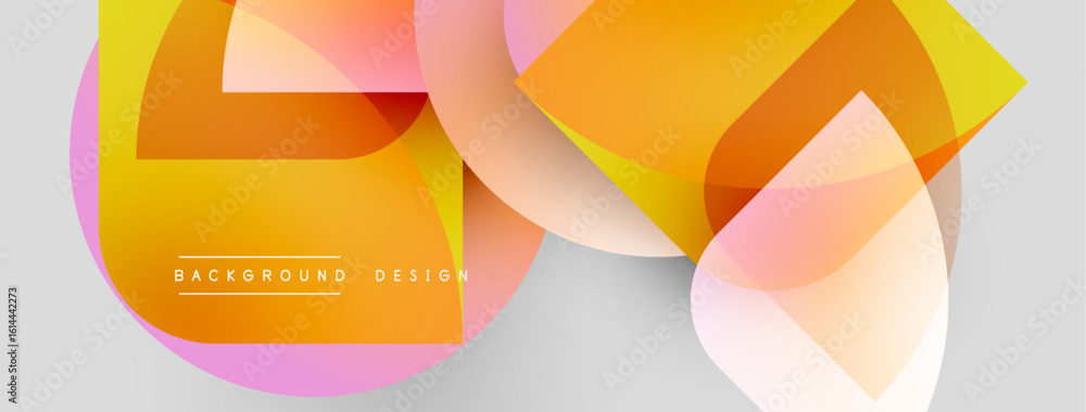 Fototapeta premium Abstract geometric shapes overlap. Warm colors dominate, creating dynamic visual effect. Modern design suitable for backgrounds.