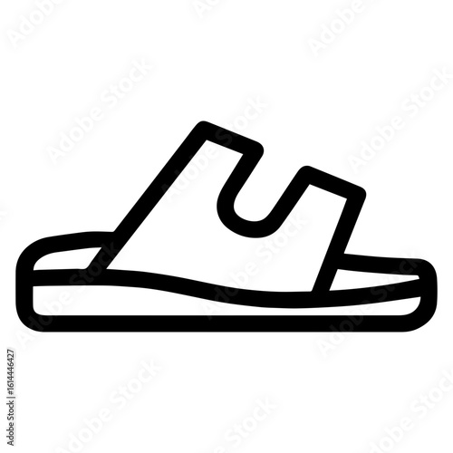 Sandal icon with transparent background in black and white style
