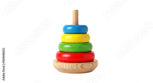 Wallpaper Mural Wooden stacking rings toy isolated on a transparent background wooden toy educational toy Torontodigital.ca