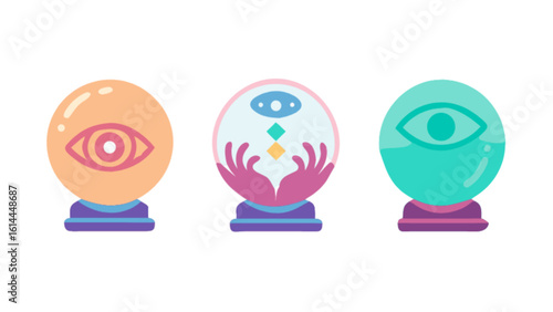 Crystal ball vector illustration for fortune telling future prediction and mystical magical occult themes design
