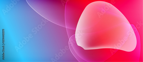 Abstract colorful background. Smooth gradients blend blues, purples, pinks. Flowing shapes create dynamic visual effect. Modern design.