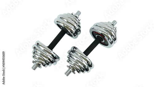 Heavy metal dumbbells for home gym and bodybuilding exercises                               