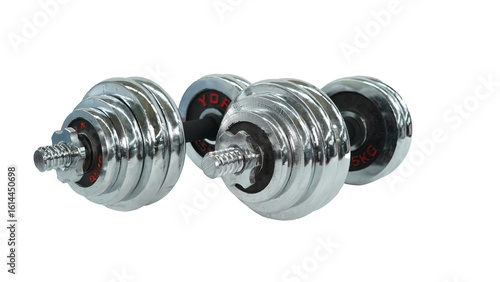 Heavy metal dumbbells for home gym and bodybuilding exercises                               