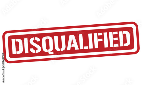 DISQUALIFIED red stamp text vector, rubber stamp