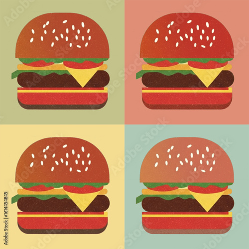 vector illustration of a hamburger pattern
