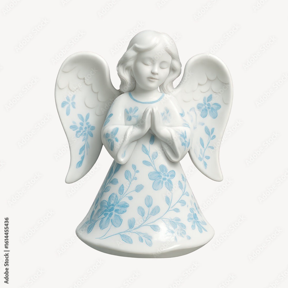 Obraz premium Ceramic angel figurine with flowers