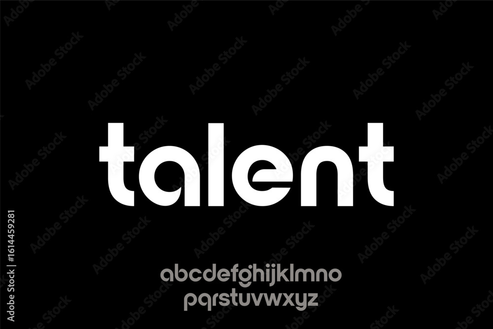 Obraz premium word of talent. modern minimalist clean alphabet font. lowercase bold typography vector illustration design 