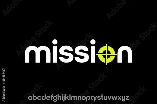 word of mission . modern minimalist clean alphabet font. lowercase bold typography vector illustration design	
