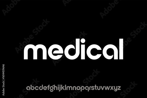word of medical. modern minimalist clean alphabet font. lowercase bold typography vector illustration design	
