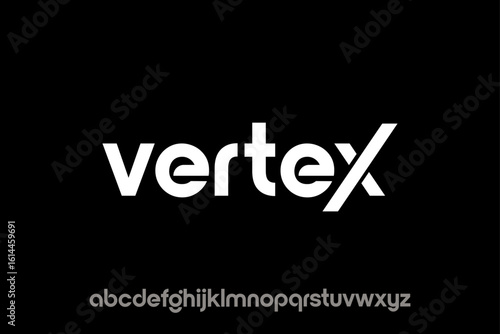 word of vertex. modern minimalist clean alphabet font. lowercase bold typography vector illustration design	
