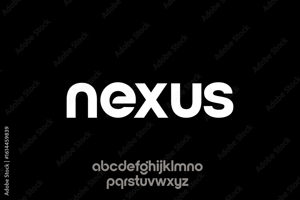 Obraz premium word of nexus. modern minimalist clean alphabet font. lowercase bold typography vector illustration design 