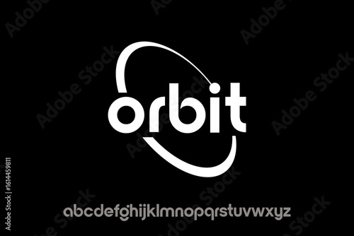 word of orbit. modern minimalist clean alphabet font. lowercase bold typography vector illustration design	
