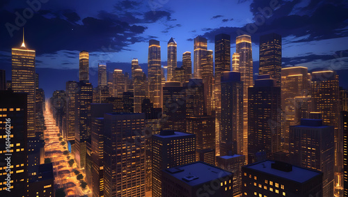 new york city skyline at night