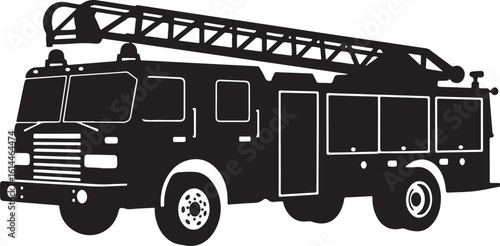 Fire Truck Silhouettes Vector