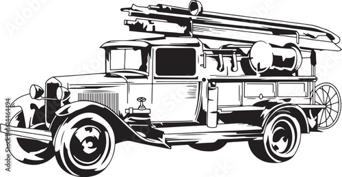 Fire Truck Silhouettes Vector