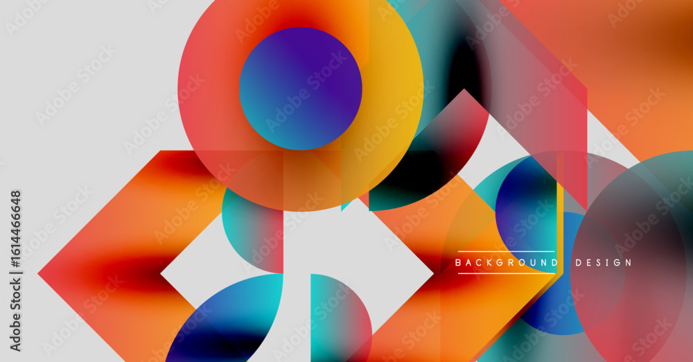 Fototapeta premium Abstract colorful shapes overlap. Gradient hues create dynamic composition. Modern design elements suggest fluidity, energy.
