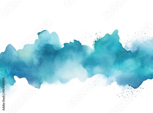 Wallpaper Mural Abstract watercolor wash.  A horizontal band of soft,  blurred teal and light blue hues.  A textured,  non-representational design Torontodigital.ca