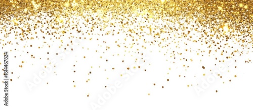 Gold glitter confetti shower on white background (1)