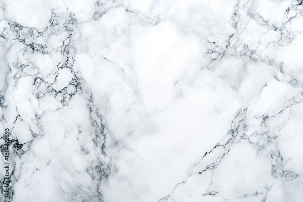 Fototapeta premium Close-up view of a white marble surface, showcasing intricate veining