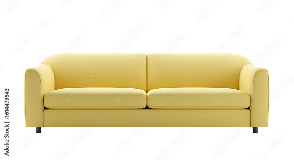 Fototapeta premium Modern Yellow Sofa for Living Room Decor - Comfortable Couch for Home Interior