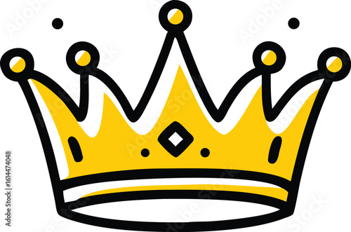 Stylized Golden Crown with Black Accents regal royal