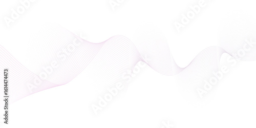 Dynamic minimal gradient line. Abstract glowing white blend line smooth flow soundwave curve energy gradient vector futuristic digital outline line science design.	