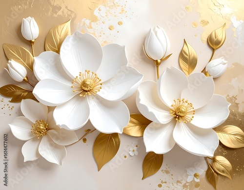 Elegant white flowers with golden accents