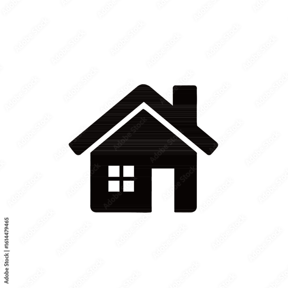 Fototapeta premium Simple black silhouette of a house icon, representing home.