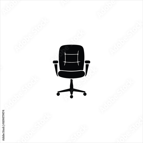 Black office chair with padded seat and back on white background desk chair computer chair