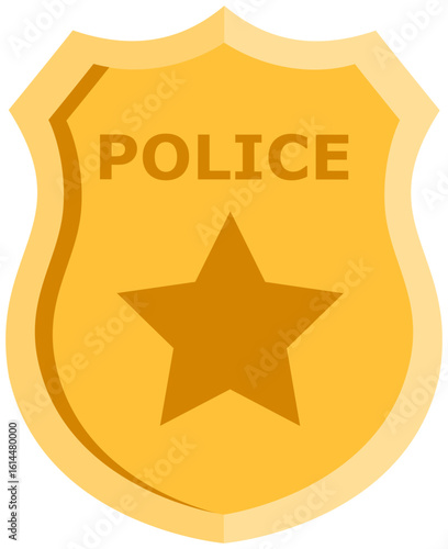 golden star badge police icon