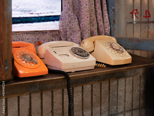 Old style telephones in the old Shanghai Shikumen era