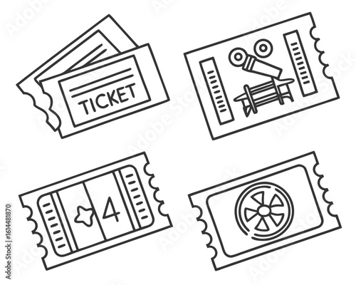 A set of vector stamps featuring a labyrinthine newspaper design symbolizing daily communication and the puzzle of information
