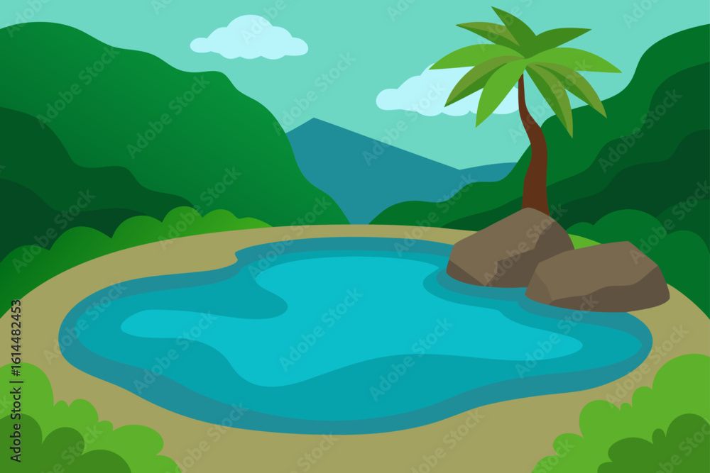 Fototapeta premium tropical island with palm trees