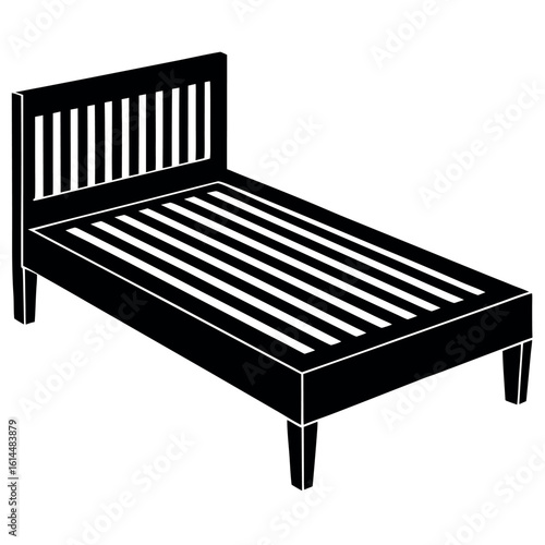 slatted bed-base-silhouette-vector.eps