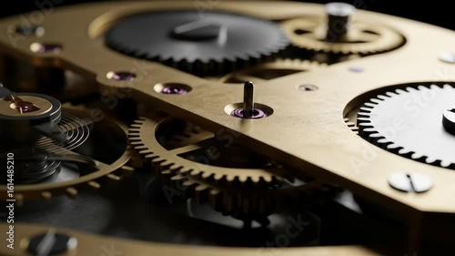 Wallpaper Mural Close-up of intricate gold clockwork mechanism gears, engineering and time concept. Torontodigital.ca