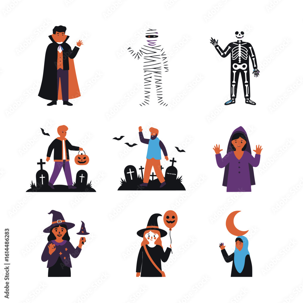 Obraz premium Halloween Costume Characters: Spooky Fun for All Ages
