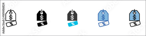 Half Price Icon Pack Multistyle Illustration
